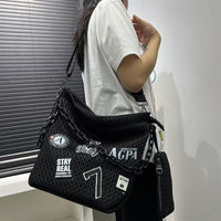 Cross-Border Exclusive Supply of Women's Fashionable Y2K Street Chain Shoulder Bag, Large Capacity Mesh Patchwork Crossbody Bag