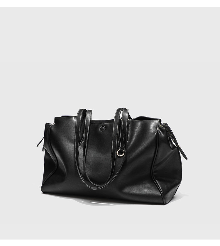 2024 Summer New Niche High-end Retro Shoulder Tote Bag Large Capacity Commuter Portable Briefcase