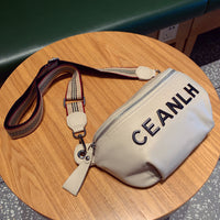 Women's Bag 2025 New Genuine Leather Single Shoulder Chest Bag Trendy Versatile Letter Backpack Small Medium Multi-Use Bag