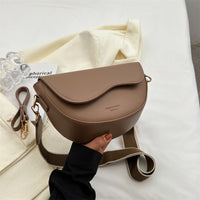 Cross-border Retro Niche Women's Small Bag 2024 New Fashion Saddle Bag Wide Shoulder Strap Crossbody Women's Bag Underarm Bag