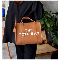 Women's Bag Cross-Border New Tote Bag Wholesale Pu Letter Handbag Simple Casual Crossbody Bag Large Capacity Women's Bag