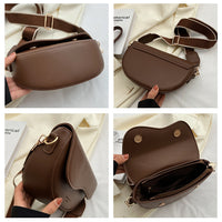 Cross-border Retro Niche Women's Small Bag 2024 New Fashion Saddle Bag Wide Shoulder Strap Crossbody Women's Bag Underarm Bag
