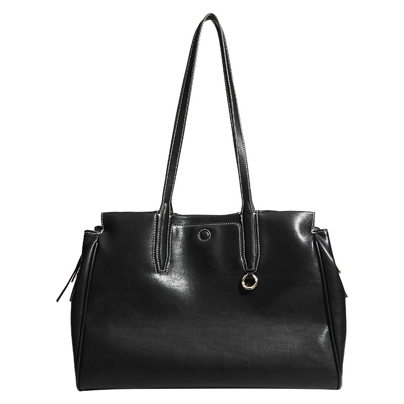 2024 Summer New Niche High-end Retro Shoulder Tote Bag Large Capacity Commuter Portable Briefcase