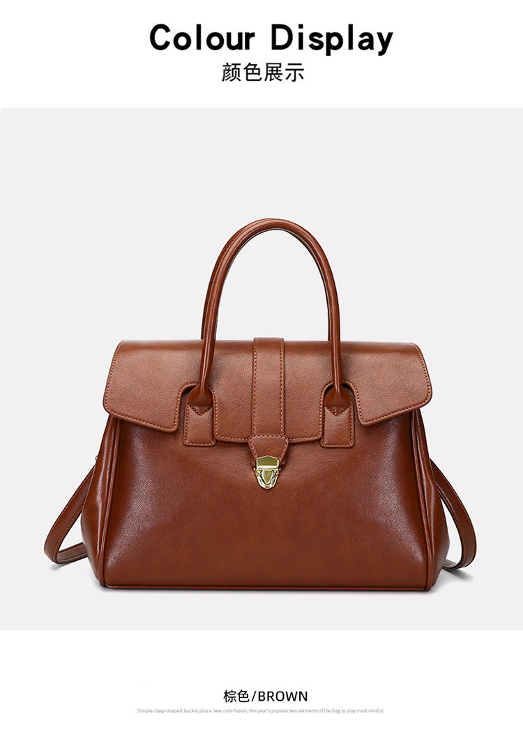 2025 New Style Large Capacity Official Document Tote Bag Retro Texturistic Tote Bag Single Shoulder Hand Bag Women's handbags Bag