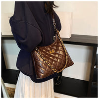 Cross-Border Quilted Saddle Bag, Autumn and Winter New Shoulder Bag, Fashionable Armpit Bag, Work Clothing Versatile Crossbody Bag