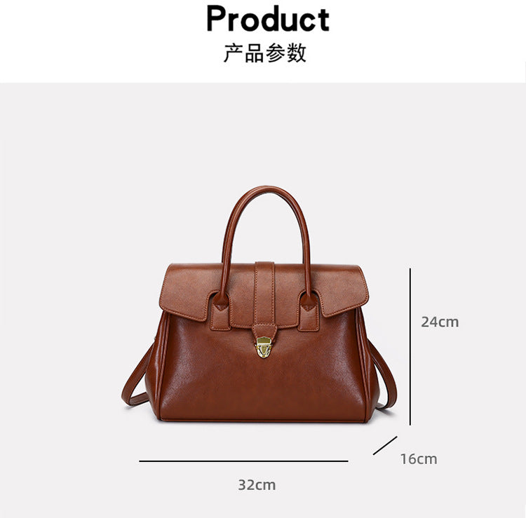 2025 New Style Large Capacity Official Document Tote Bag Retro Texturistic Tote Bag Single Shoulder Hand Bag Women's handbags Bag