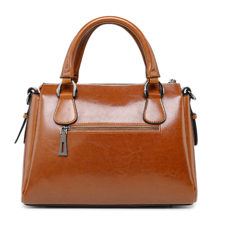 Authentic Genuine Leather Women's Bag from the Boutique, 2026 New Model, Boston Casual Versatile Retro Cowhide Handbag, Shoulder Bag, Crossbody Bag