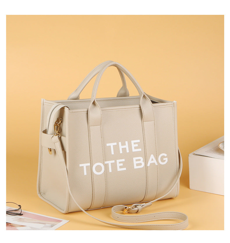 Women's Bag Cross-Border New Tote Bag Wholesale Pu Letter Handbag Simple Casual Crossbody Bag Large Capacity Women's Bag