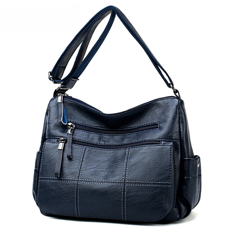 2023 New Bag Women's Solid Color Casual Shoulder Crossbody Bag Simple All-match Middle-aged Women's Mother Bag Large Capacity