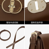 Two-Layer Cowhide Bag for Women 2025 Popular Fashion Small Square Bag Mobile Phone Bag Versatile Women's Shoulder Crossbody Bag