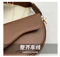 Cross-border Retro Niche Women's Small Bag 2024 New Fashion Saddle Bag Wide Shoulder Strap Crossbody Women's Bag Underarm Bag