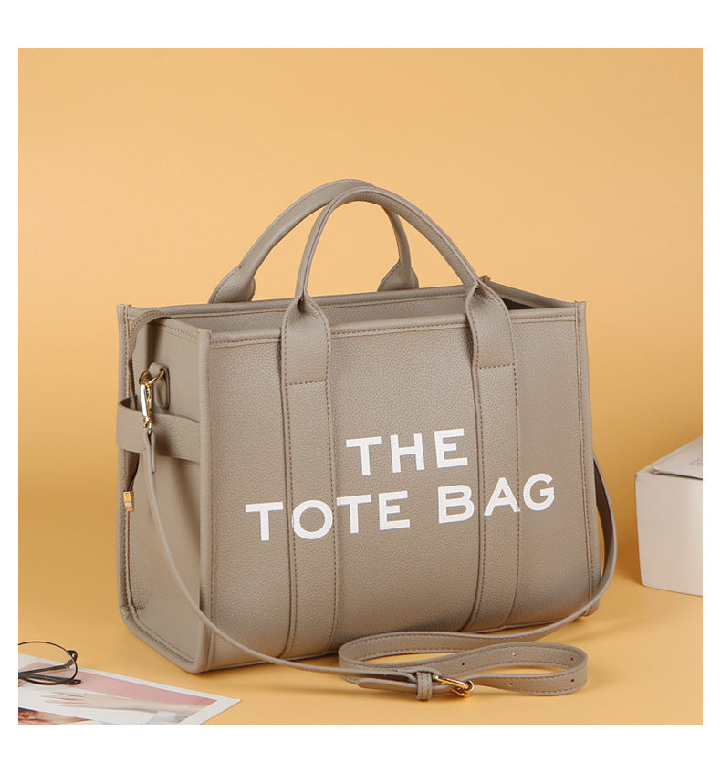 Women's Bag Cross-Border New Tote Bag Wholesale Pu Letter Handbag Simple Casual Crossbody Bag Large Capacity Women's Bag