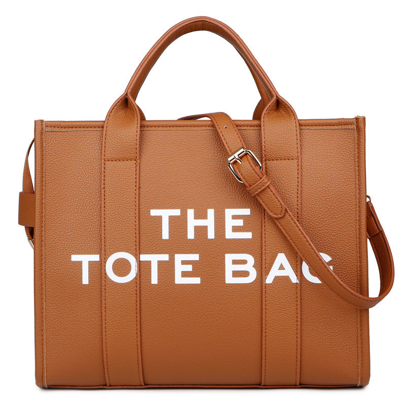 Women's Bag Cross-Border New Tote Bag Wholesale Pu Letter Handbag Simple Casual Crossbody Bag Large Capacity Women's Bag