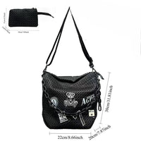 Cross-Border Exclusive Supply of Women's Fashionable Y2K Street Chain Shoulder Bag, Large Capacity Mesh Patchwork Crossbody Bag