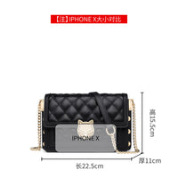 Chain Bag Women's 2024 New Trendy Fashionable Black Rhomboid Shoulder Crossbody Small Square Bag High-grade Commuter Shoulder Bag