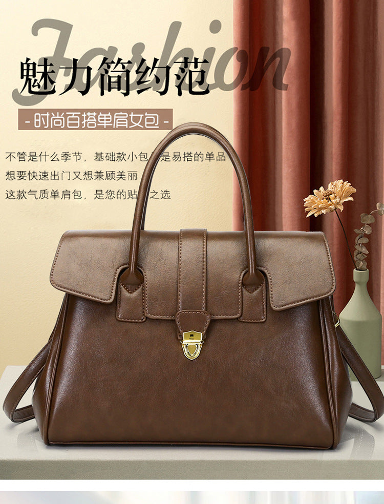 2025 New Style Large Capacity Official Document Tote Bag Retro Texturistic Tote Bag Single Shoulder Hand Bag Women's handbags Bag