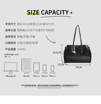 2024 Summer New Niche High-end Retro Shoulder Tote Bag Large Capacity Commuter Portable Briefcase