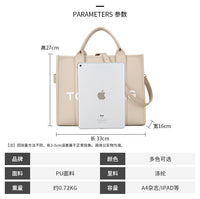 Women's Bag Cross-Border New Tote Bag Wholesale Pu Letter Handbag Simple Casual Crossbody Bag Large Capacity Women's Bag