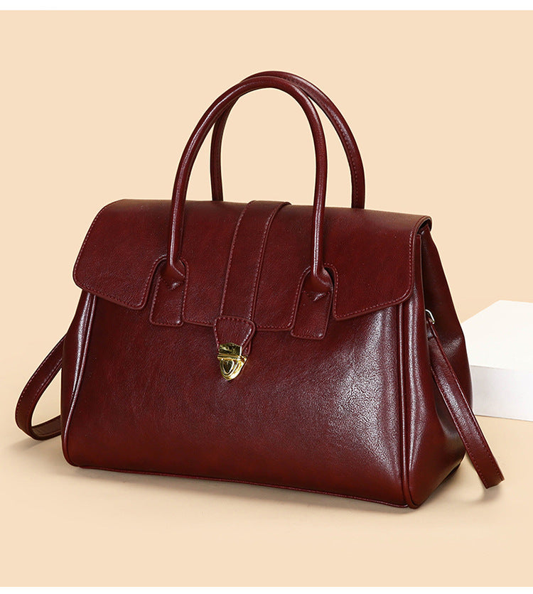 2025 New Style Large Capacity Official Document Tote Bag Retro Texturistic Tote Bag Single Shoulder Hand Bag Women's handbags Bag