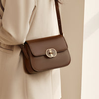 Two-Layer Cowhide Bag for Women 2025 Popular Fashion Small Square Bag Mobile Phone Bag Versatile Women's Shoulder Crossbody Bag