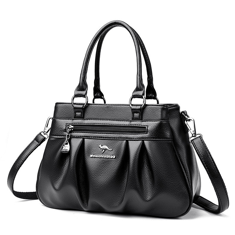 Cross-border women's bag 2024 new European and American retro women's bag simple fashion shoulder slung multi-layer large bag a generation of hair