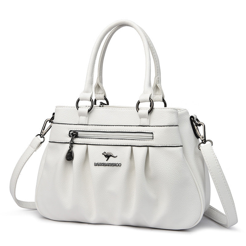 Cross-border women's bag 2024 new European and American retro women's bag simple fashion shoulder slung multi-layer large bag a generation of hair