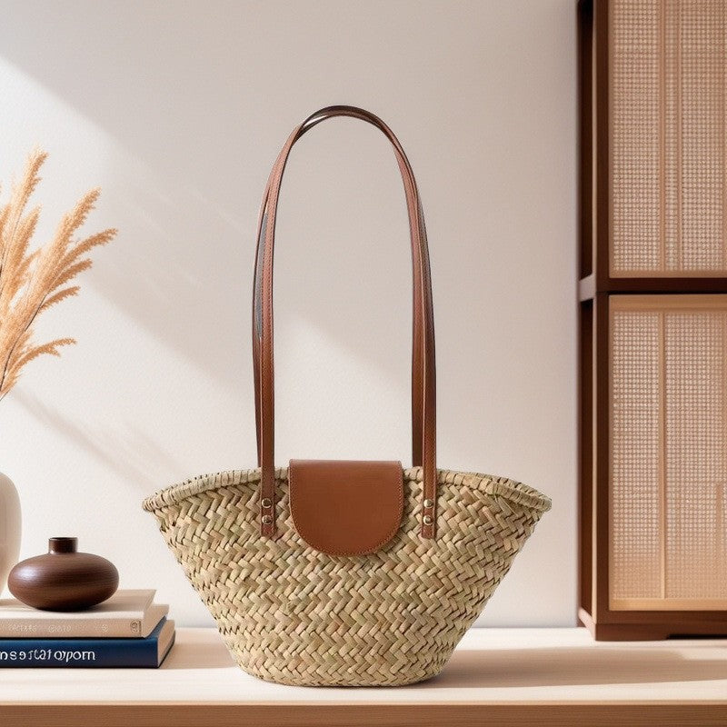 Water Grass Woven Bag Holiday French Shoulder Crossbody Bag New Handbag Women's Original Diagonal Woven Shoulder Water Grass Bag