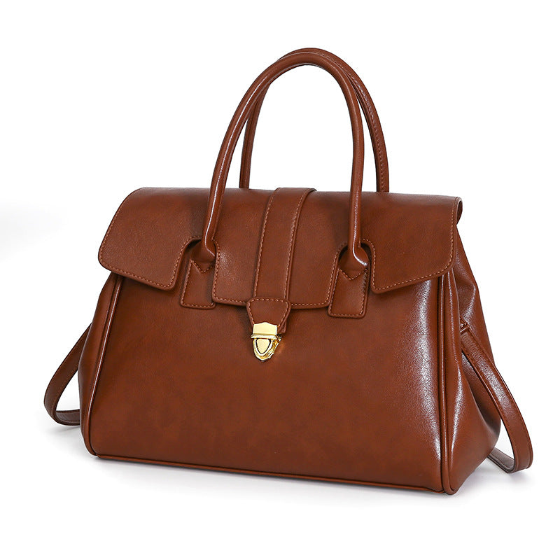 2025 New Style Large Capacity Official Document Tote Bag Retro Texturistic Tote Bag Single Shoulder Hand Bag Women's handbags Bag