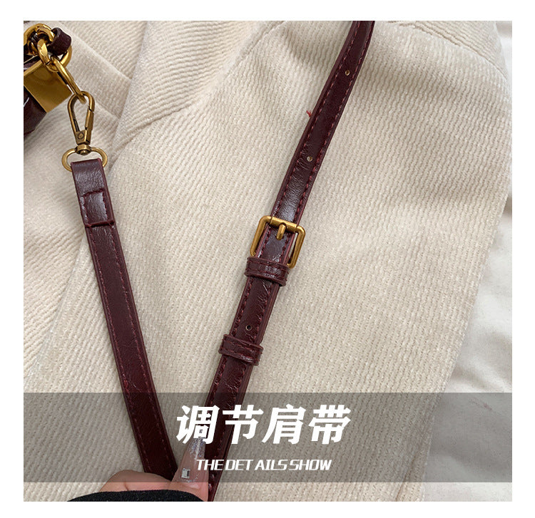 Cross-Border Quilted Saddle Bag, Autumn and Winter New Shoulder Bag, Fashionable Armpit Bag, Work Clothing Versatile Crossbody Bag