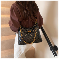 Cross-Border Quilted Saddle Bag, Autumn and Winter New Shoulder Bag, Fashionable Armpit Bag, Work Clothing Versatile Crossbody Bag