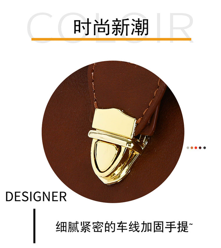 2025 New Style Large Capacity Official Document Tote Bag Retro Texturistic Tote Bag Single Shoulder Hand Bag Women's handbags Bag