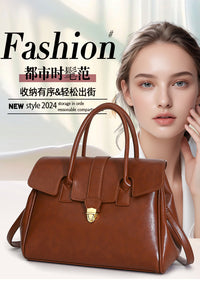 2025 New Style Large Capacity Official Document Tote Bag Retro Texturistic Tote Bag Single Shoulder Hand Bag Women's handbags Bag