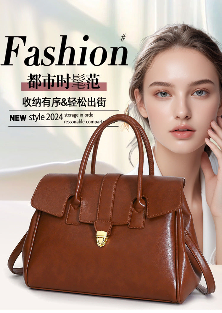 2025 New Style Large Capacity Official Document Tote Bag Retro Texturistic Tote Bag Single Shoulder Hand Bag Women's handbags Bag