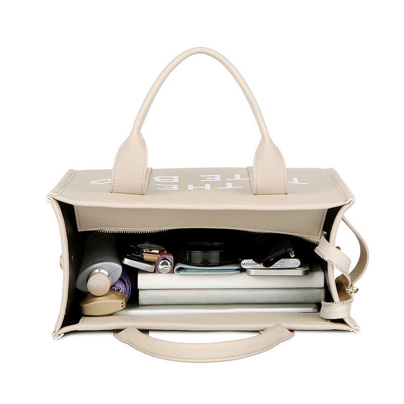 Women's Bag Cross-Border New Tote Bag Wholesale Pu Letter Handbag Simple Casual Crossbody Bag Large Capacity Women's Bag