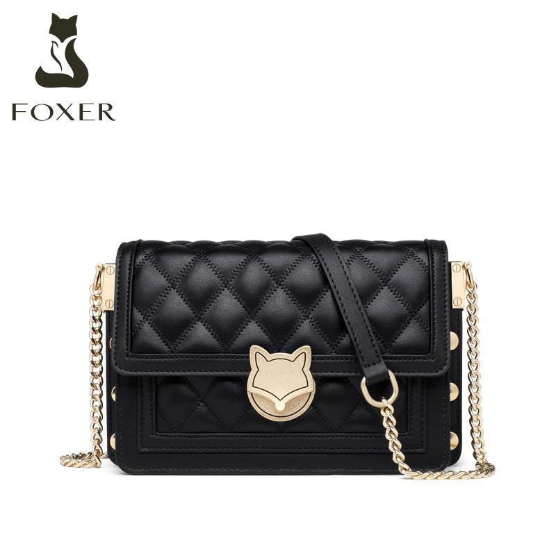Chain Bag Women's 2024 New Trendy Fashionable Black Rhomboid Shoulder Crossbody Small Square Bag High-grade Commuter Shoulder Bag