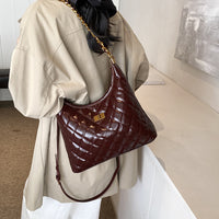 Cross-Border Quilted Saddle Bag, Autumn and Winter New Shoulder Bag, Fashionable Armpit Bag, Work Clothing Versatile Crossbody Bag