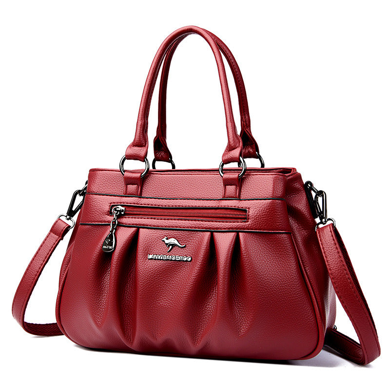Cross-border women's bag 2024 new European and American retro women's bag simple fashion shoulder slung multi-layer large bag a generation of hair