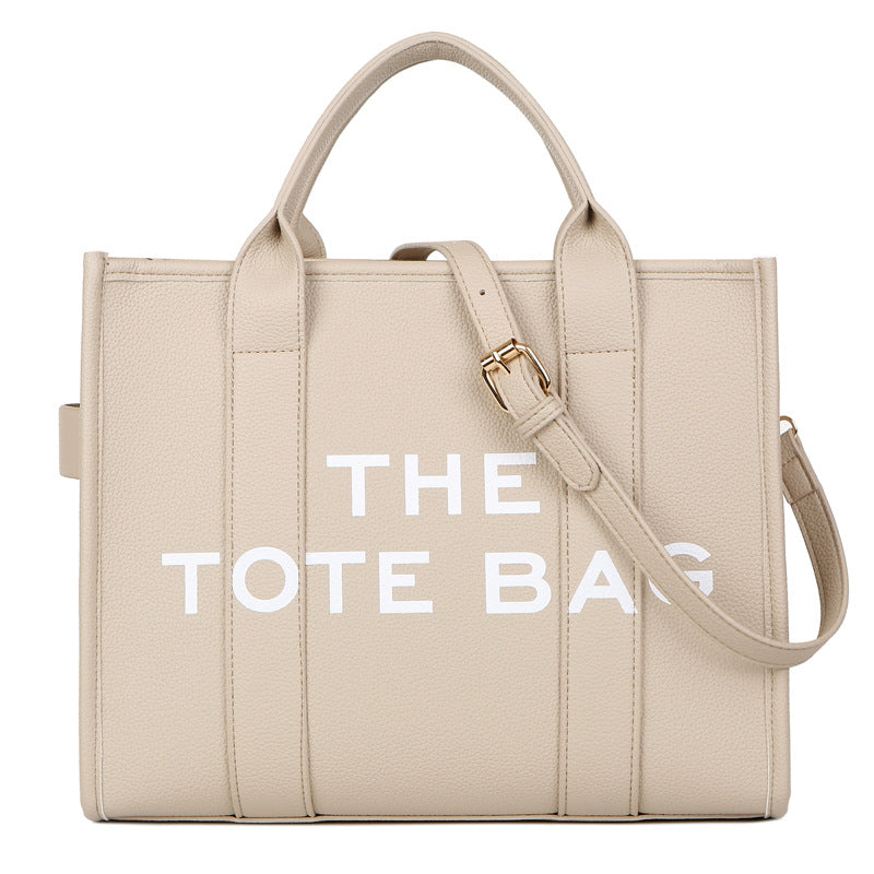 Women's Bag Cross-Border New Tote Bag Wholesale Pu Letter Handbag Simple Casual Crossbody Bag Large Capacity Women's Bag