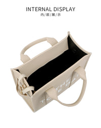 Women's Bag Cross-Border New Tote Bag Wholesale Pu Letter Handbag Simple Casual Crossbody Bag Large Capacity Women's Bag