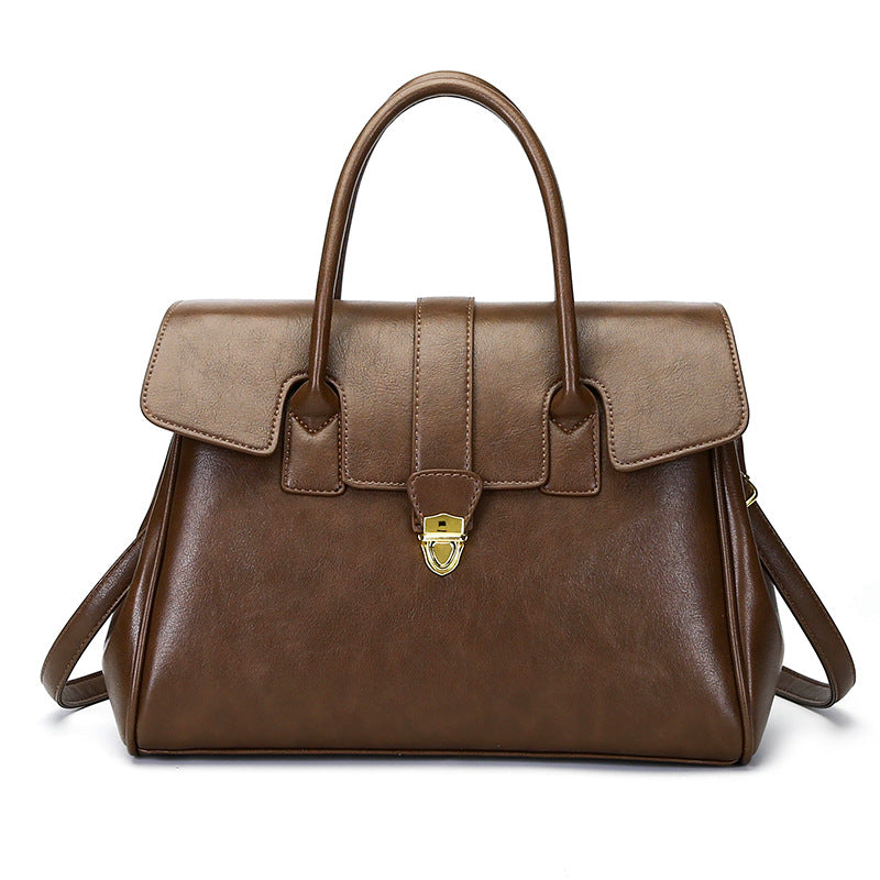 2025 New Style Large Capacity Official Document Tote Bag Retro Texturistic Tote Bag Single Shoulder Hand Bag Women's handbags Bag
