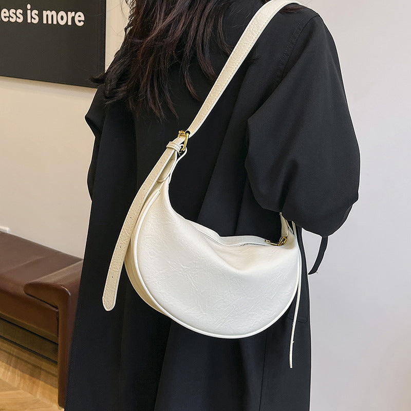 Cross-border Women's Bag Popular Retro Bag Women's New Fashion Texturized Shoulder Bag Retro Commuter Crossbody Dumpling Bag