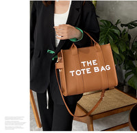 Women's Bag Cross-Border New Tote Bag Wholesale Pu Letter Handbag Simple Casual Crossbody Bag Large Capacity Women's Bag