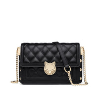 Chain Bag Women's 2024 New Trendy Fashionable Black Rhomboid Shoulder Crossbody Small Square Bag High-grade Commuter Shoulder Bag