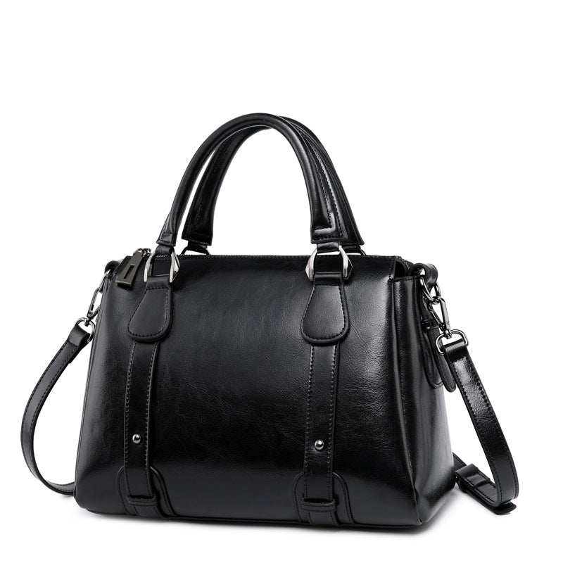 Authentic Genuine Leather Women's Bag from the Boutique, 2026 New Model, Boston Casual Versatile Retro Cowhide Handbag, Shoulder Bag, Crossbody Bag