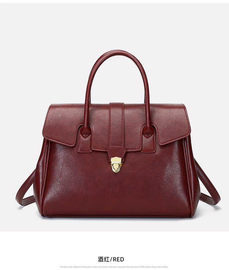 2025 New Style Large Capacity Official Document Tote Bag Retro Texturistic Tote Bag Single Shoulder Hand Bag Women's handbags Bag