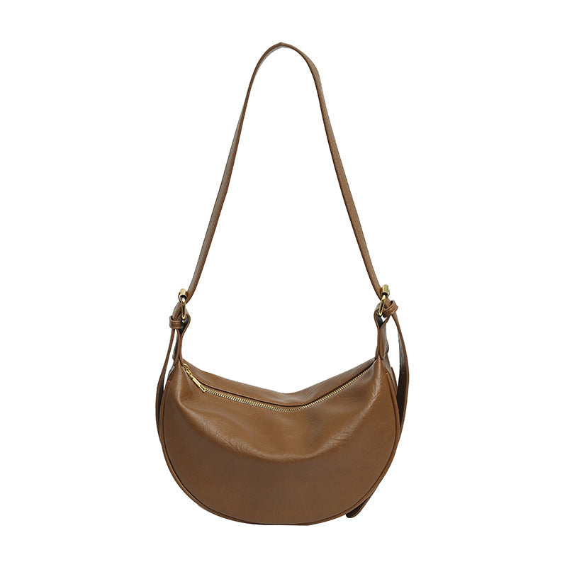 Cross-border Women's Bag Popular Retro Bag Women's New Fashion Texturized Shoulder Bag Retro Commuter Crossbody Dumpling Bag