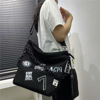 Cross-Border Exclusive Supply of Women's Fashionable Y2K Street Chain Shoulder Bag, Large Capacity Mesh Patchwork Crossbody Bag