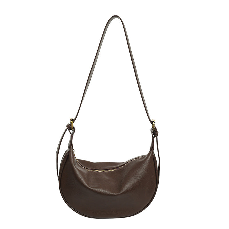 Cross-border Women's Bag Popular Retro Bag Women's New Fashion Texturized Shoulder Bag Retro Commuter Crossbody Dumpling Bag