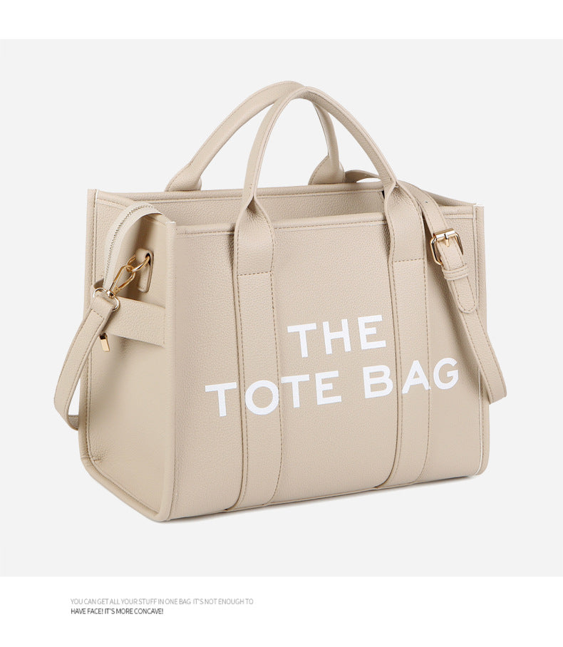 Women's Bag Cross-Border New Tote Bag Wholesale Pu Letter Handbag Simple Casual Crossbody Bag Large Capacity Women's Bag