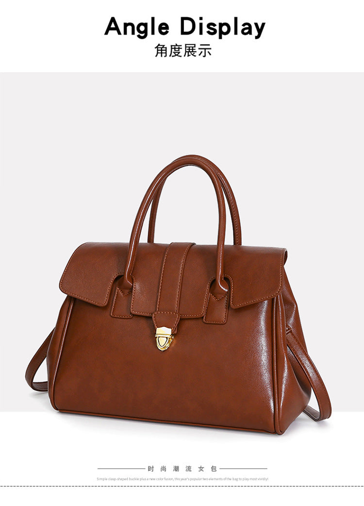 2025 New Style Large Capacity Official Document Tote Bag Retro Texturistic Tote Bag Single Shoulder Hand Bag Women's handbags Bag